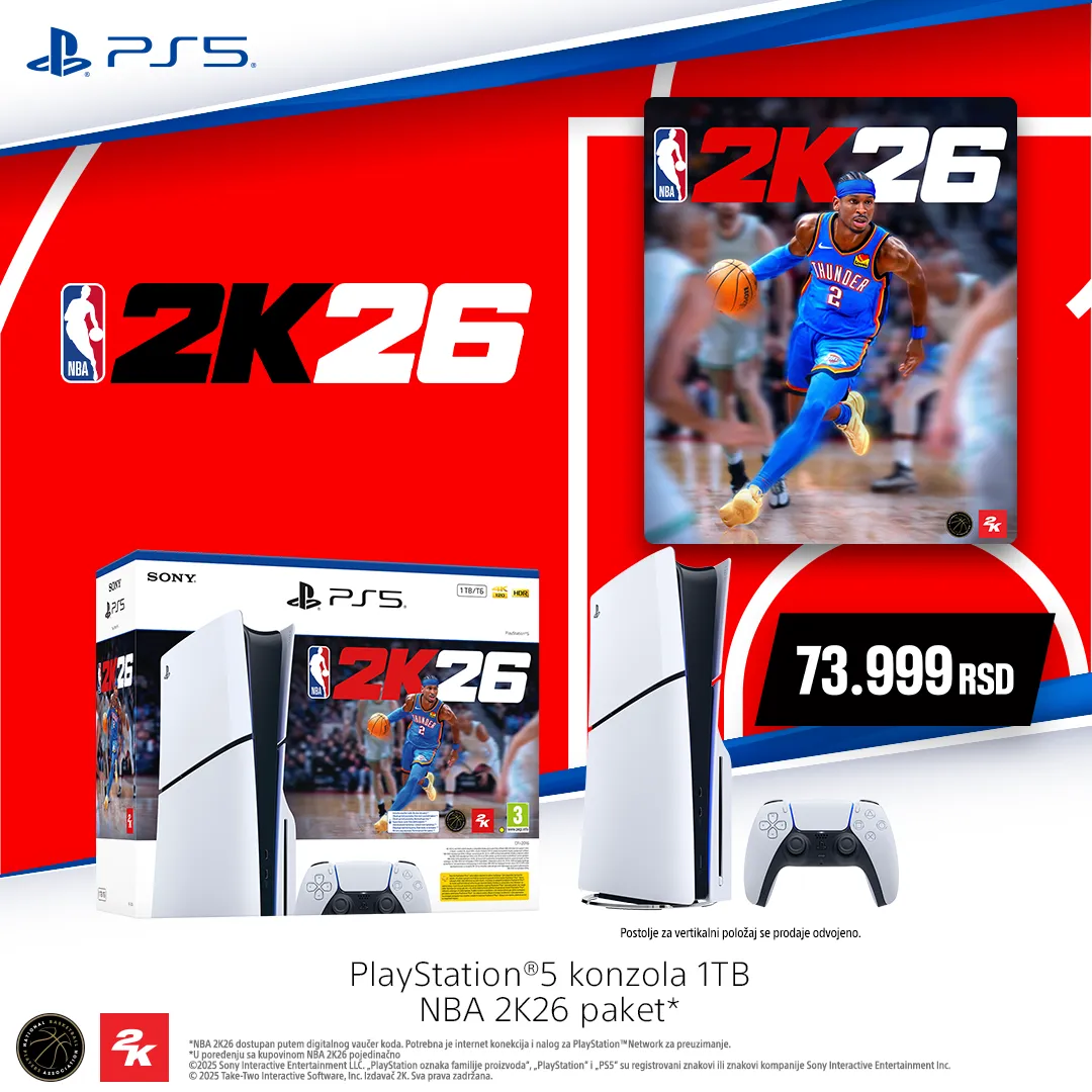 Konzola PlayStation 5 - 1TB Slim + PS5 NBA 2K26